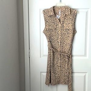 NY collection beige/black petite shirtwaist dress. NWT